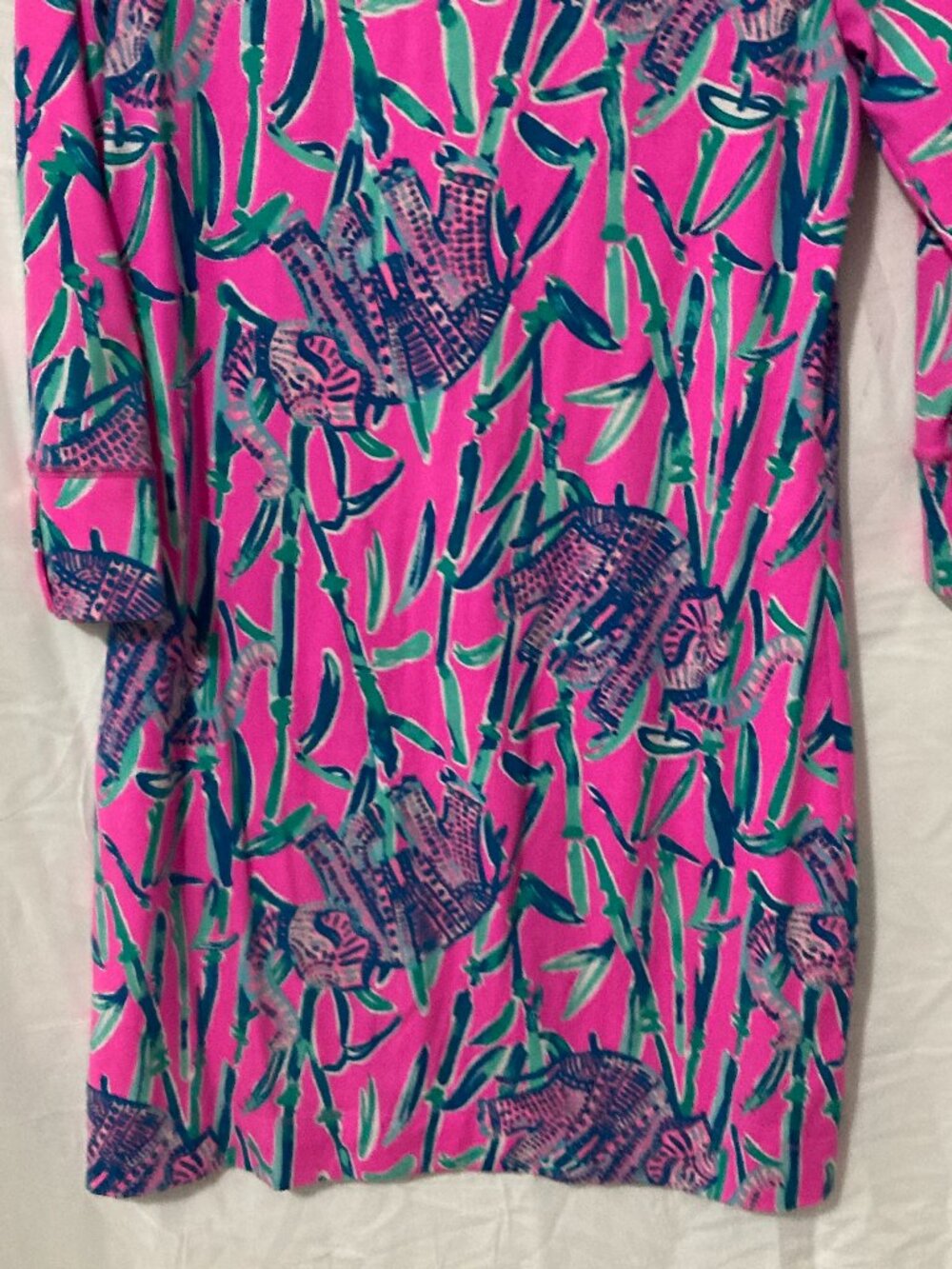 Lily Pulitzer Women S Stretch Blue Purple Pink Dress Casual Graphic Print South - Picture 11 of 12